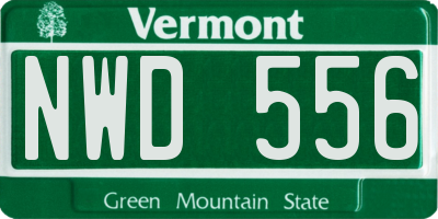 VT license plate NWD556