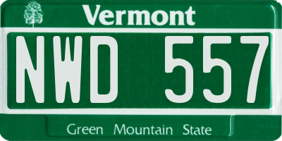 VT license plate NWD557