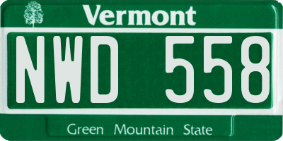 VT license plate NWD558