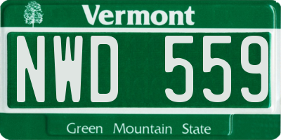 VT license plate NWD559
