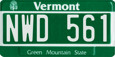 VT license plate NWD561