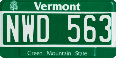 VT license plate NWD563