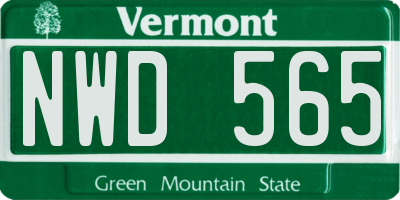 VT license plate NWD565