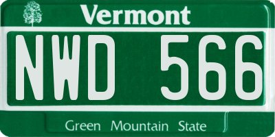 VT license plate NWD566