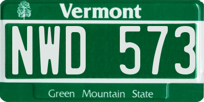 VT license plate NWD573
