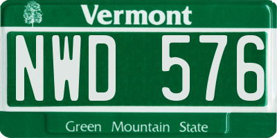 VT license plate NWD576