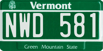 VT license plate NWD581