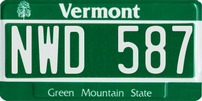 VT license plate NWD587