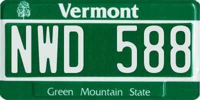 VT license plate NWD588