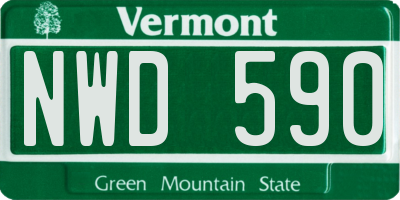 VT license plate NWD590
