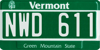 VT license plate NWD611