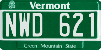 VT license plate NWD621