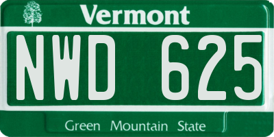 VT license plate NWD625