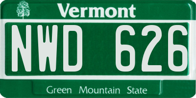 VT license plate NWD626