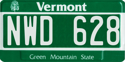 VT license plate NWD628