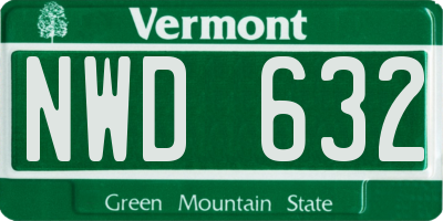 VT license plate NWD632