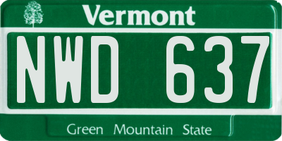VT license plate NWD637