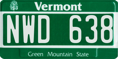 VT license plate NWD638