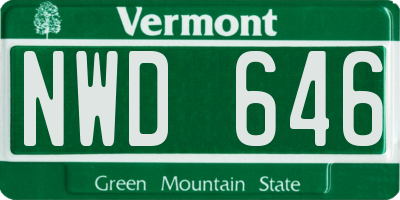 VT license plate NWD646