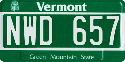 VT license plate NWD657