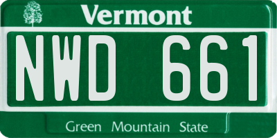 VT license plate NWD661