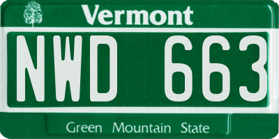 VT license plate NWD663