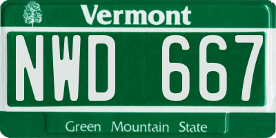 VT license plate NWD667