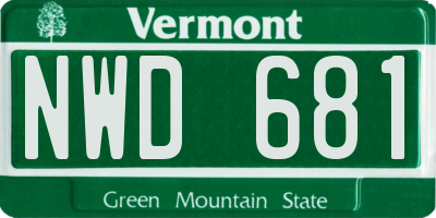 VT license plate NWD681