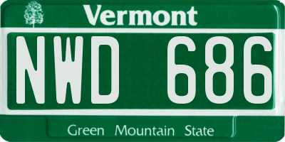 VT license plate NWD686