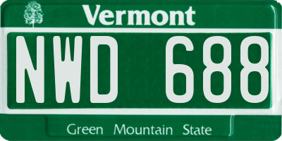 VT license plate NWD688