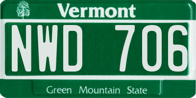 VT license plate NWD706