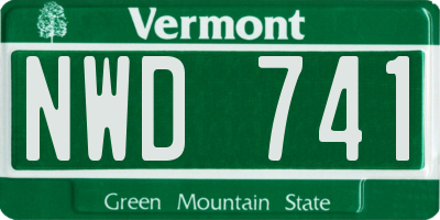 VT license plate NWD741