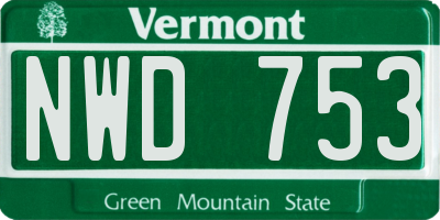 VT license plate NWD753