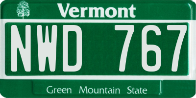 VT license plate NWD767