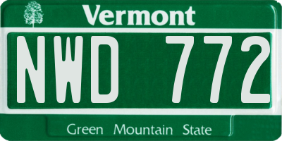 VT license plate NWD772