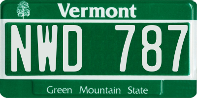 VT license plate NWD787