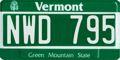 VT license plate NWD795