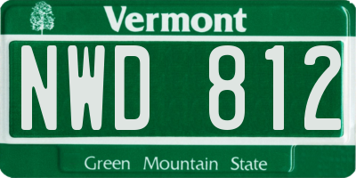 VT license plate NWD812