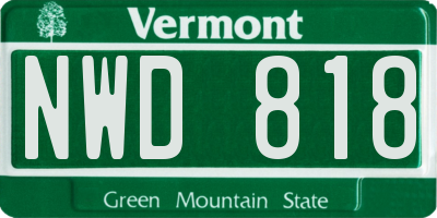 VT license plate NWD818