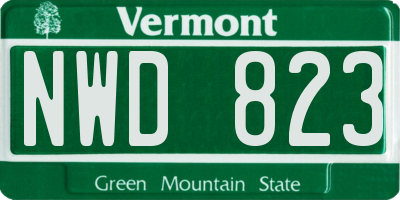 VT license plate NWD823