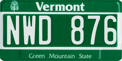 VT license plate NWD876