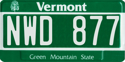 VT license plate NWD877