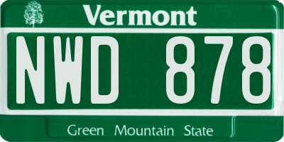 VT license plate NWD878