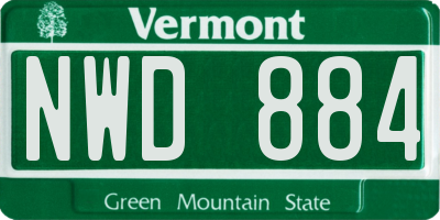 VT license plate NWD884