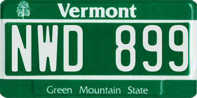 VT license plate NWD899