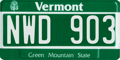 VT license plate NWD903