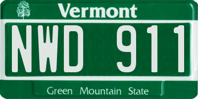 VT license plate NWD911