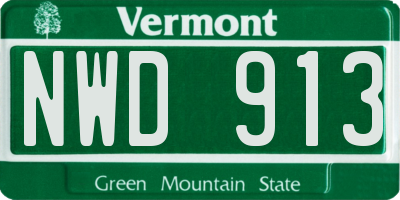 VT license plate NWD913