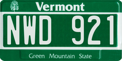 VT license plate NWD921