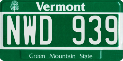 VT license plate NWD939
